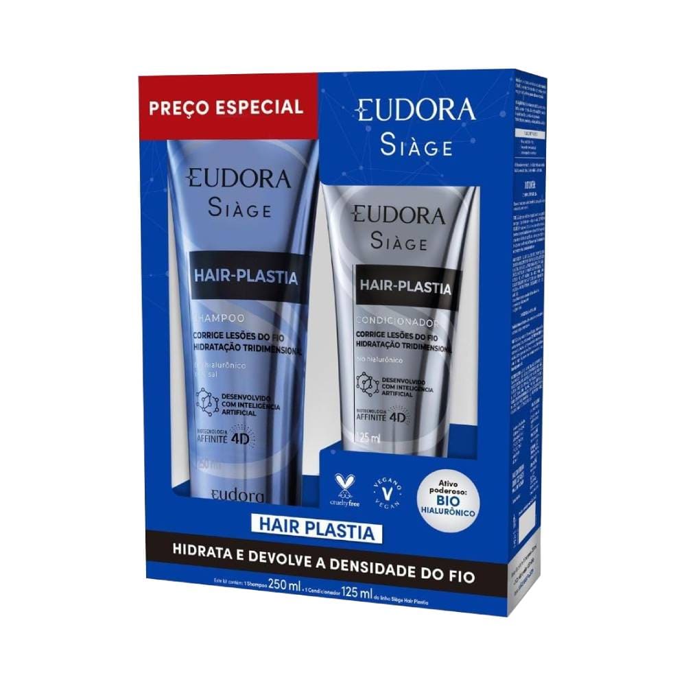 Kit Siàge Hair Plastia Shampoo 250ml + Condicionador 125ml