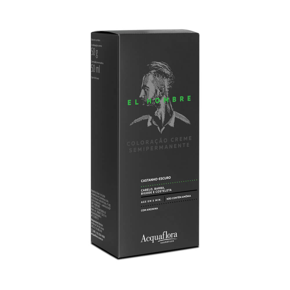 Kit Tonalizante Acquaflora El Hombre 3.0 Castanho Escuro