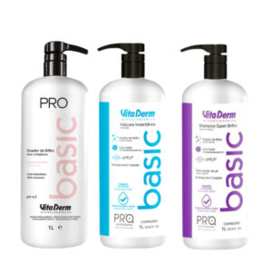 Kit Vita Derm Pro Basic Shampoo + Condicionador 1L + Máscara Instantânea 1L