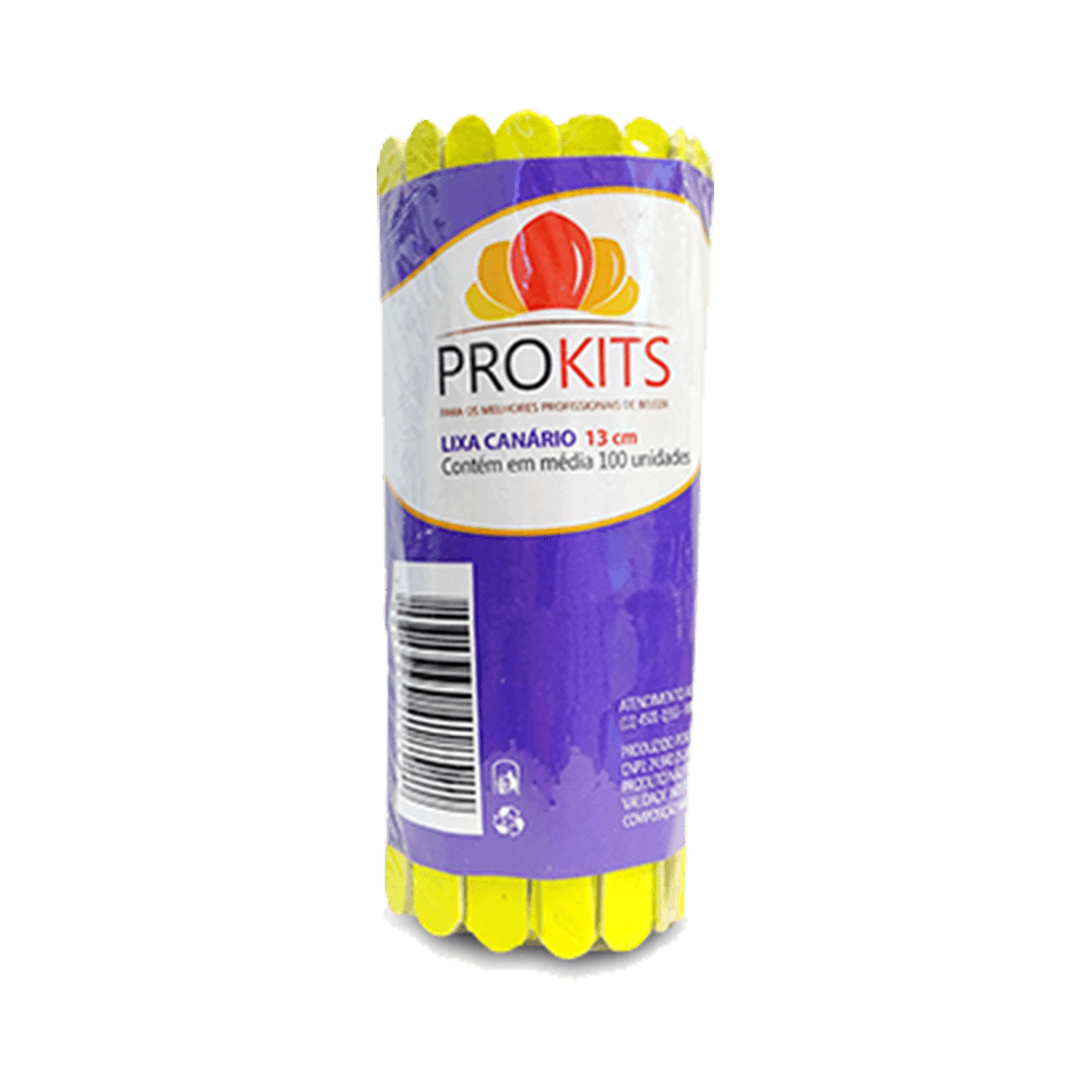 Lixa de Unha Prokits Canário 13cm com 100 Unidades