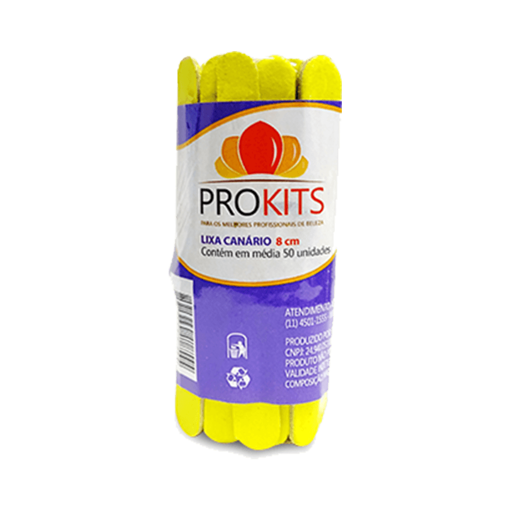 Lixa de Unha Prokits Canário 8cm com 50 Unidades