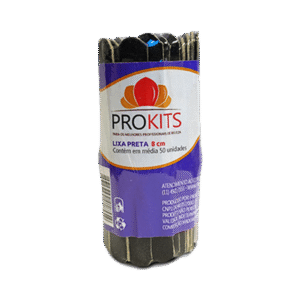 Lixa de Unha Prokits Preta 8cm com 50 Unidades