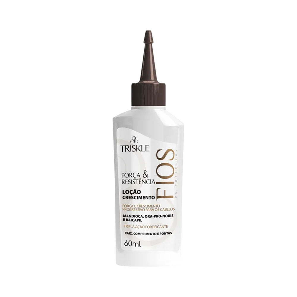 Loção de Crescimento Triskle Fios de Porcelana Força e Resistência 60ml