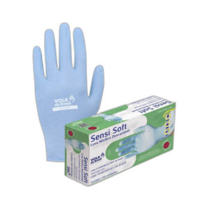 Luva Descartável Volk Nitrílica Sensi Soft sem Amido Azul G 100 Unidades