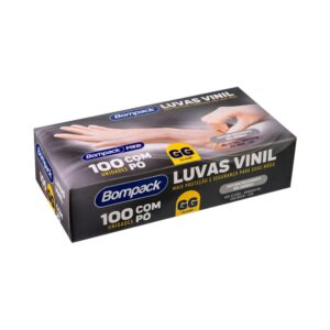 Luva de Vinil Bompack Com Pó 100 Unidades GG