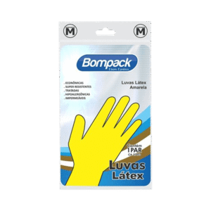 Luva de Látex Bompack Amarela (M)