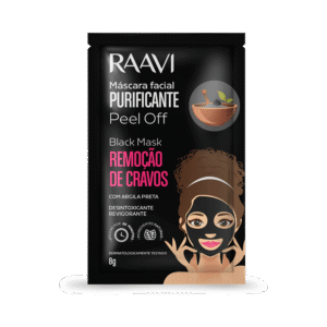 Sachê Máscara Raavi Facial Purificante Peel Off com Argila Preta Black Mask 8g