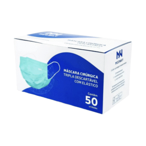 Máscara Tripla Descartável Medway Verde com 50 Unidades