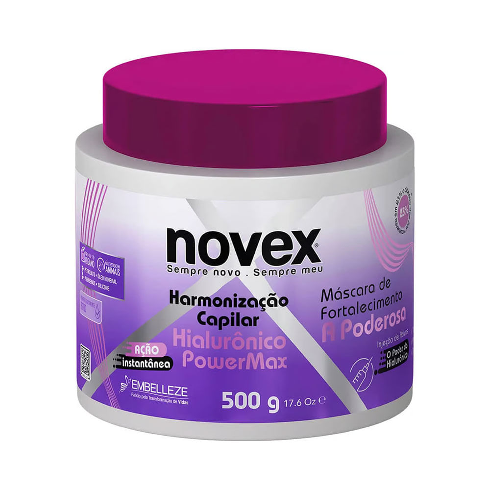 Máscara Capilar Novex de Fortalecimento Hialurônico PowerMax Harmonização 500g