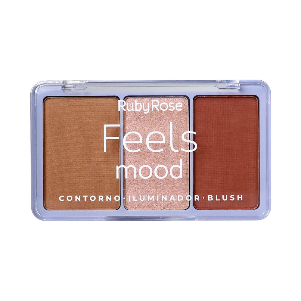 Paleta Ruby Rose Contorno, Iluminador e Blush Feels Mood Hb75262