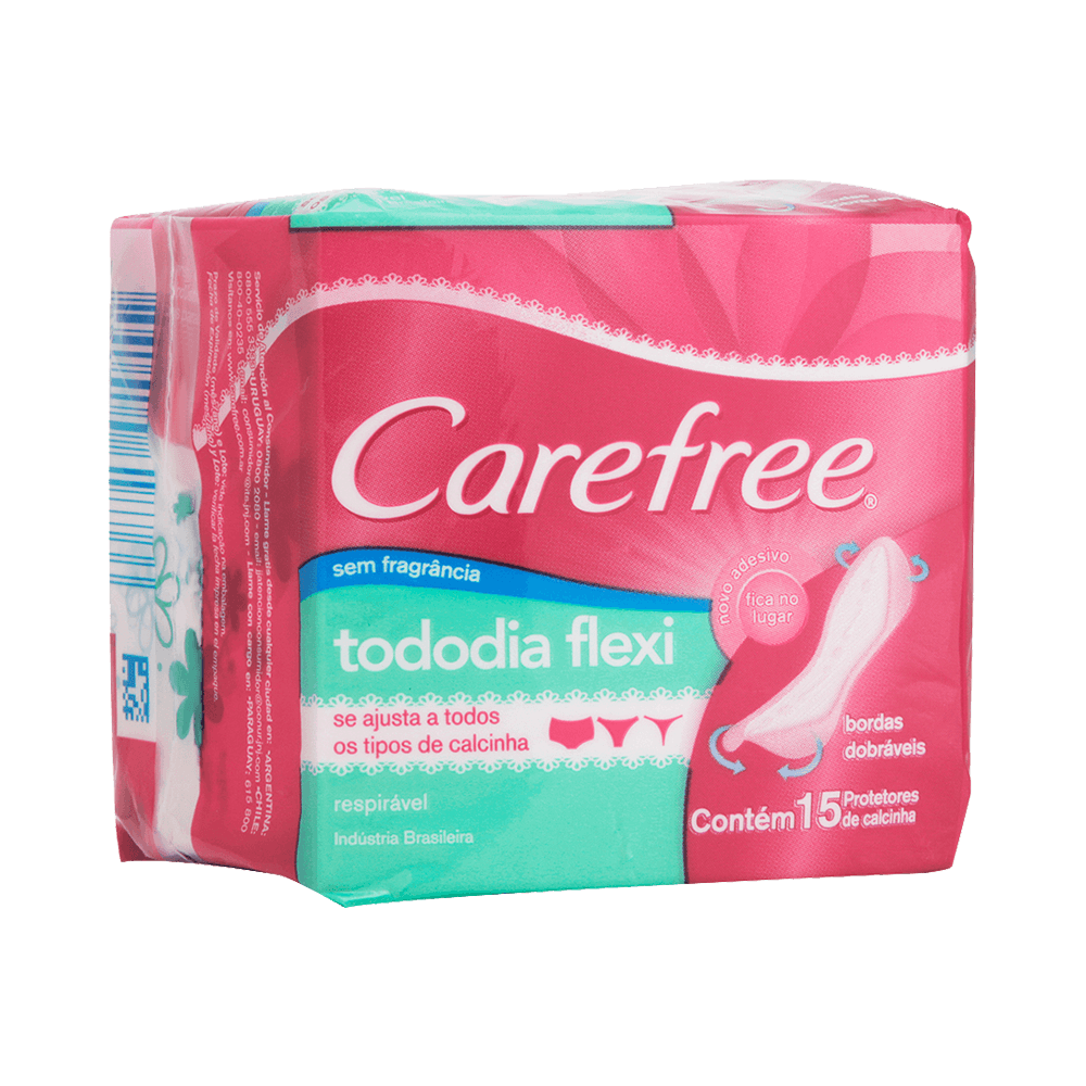 Protetor Diário Carefree Todo Dia Flexi Sem Perfume Com 15 Unidades