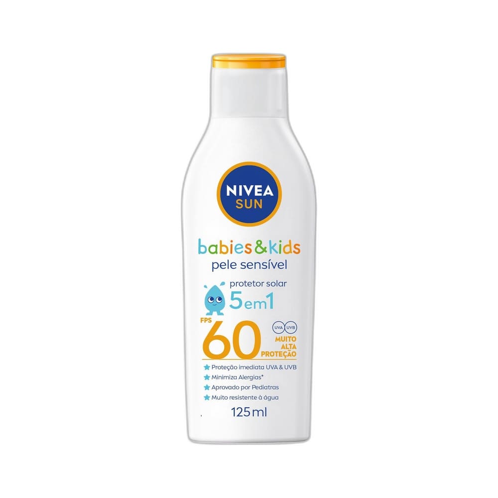 Protetor Solar NIVEA SUN Kids & Babies Pele Sensível FPS 60 125ml