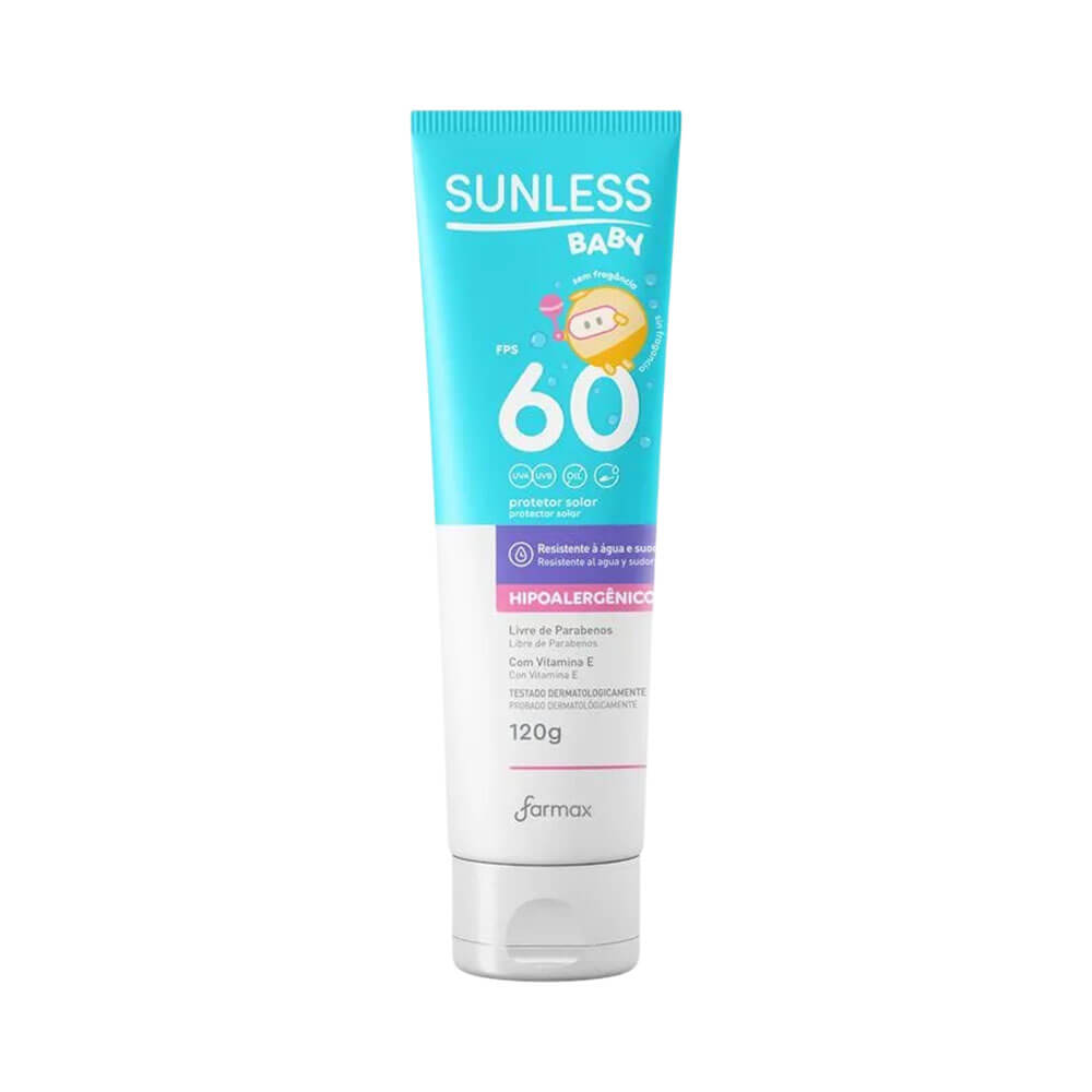 Protetor Solar Sunless Baby Hipoalergênico FPS 60 120g