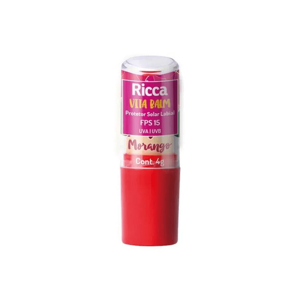 Protetor Ricca Solar Labial FPS15 Morango