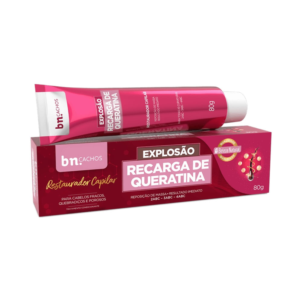Restaurador Capilar Beleza Natural Explosão Recarga de Queratina 80g