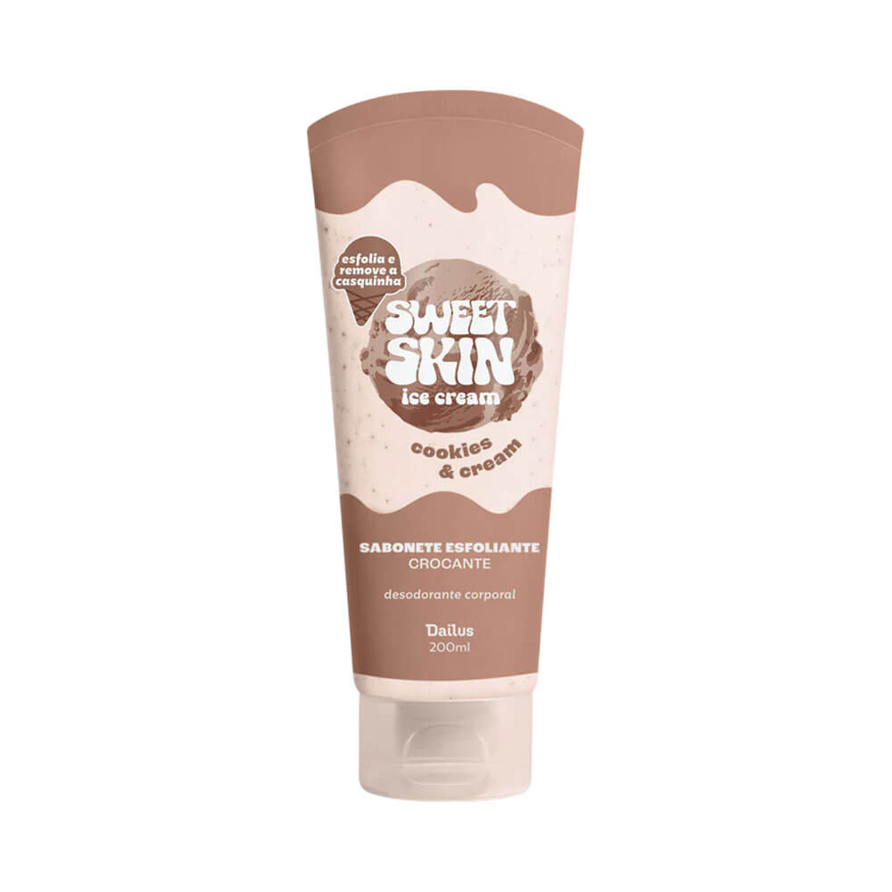 Sabonete Esfoliante Dailus Sweet Skin Ice Cream Cookies & Cream 200ml