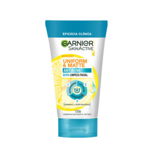 Sabonete Facial 3 em 1 Garnier Skin Uniform & Matte Antiacne 120g