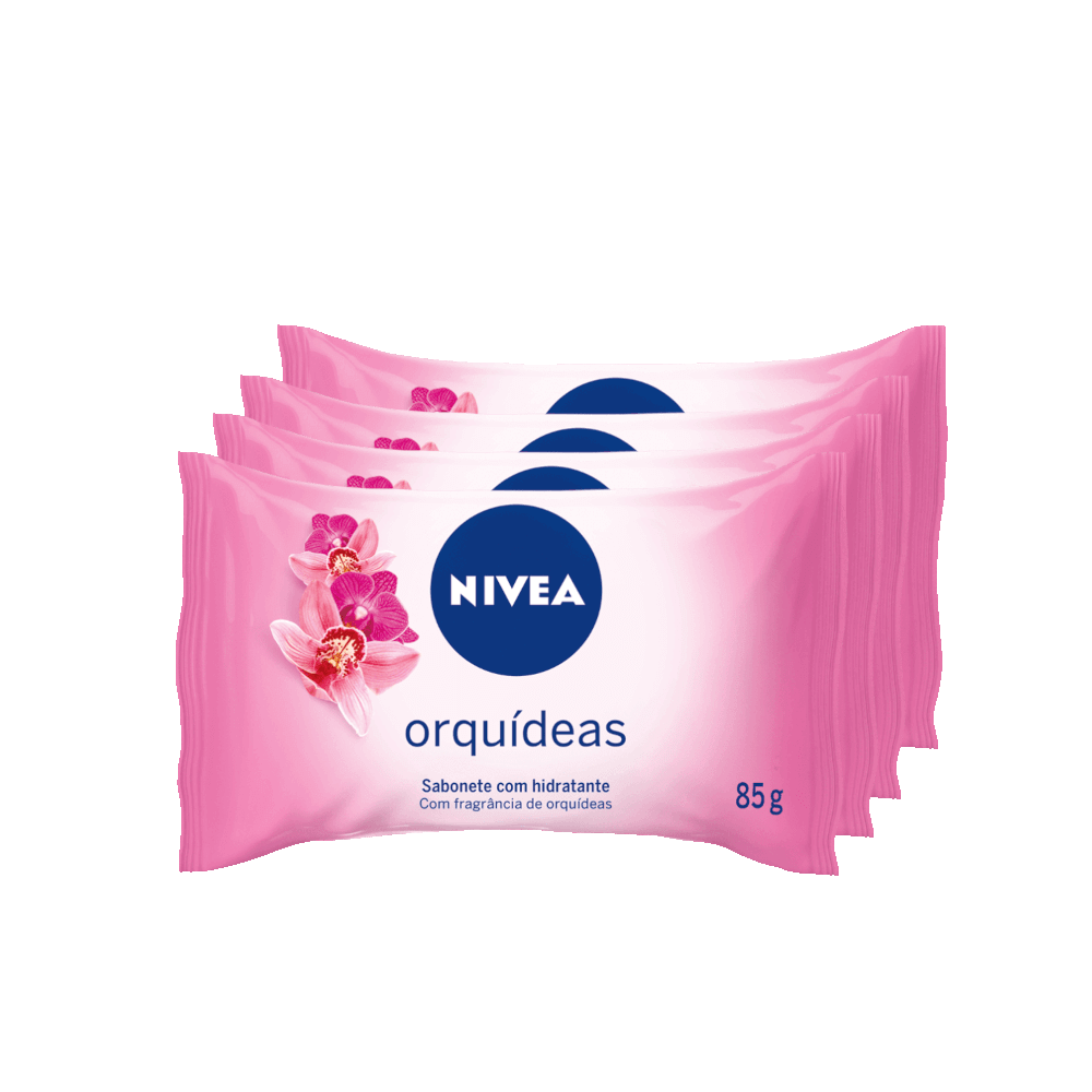 Kit Nivea Sabonete Hidratante Orquidea 85g (4 Produtos)