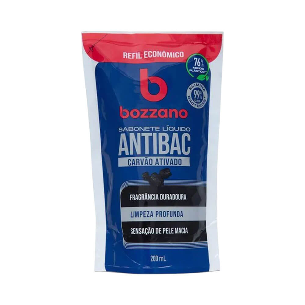 Sabonete Líquido Bozzano Refil Antibacteriano Carvão Ativo 200ml