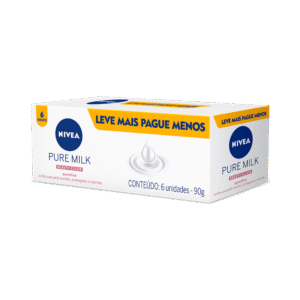 Sabonete em Barra Nivea Pure Milk Sensitive Promo 6 Unidades 90g