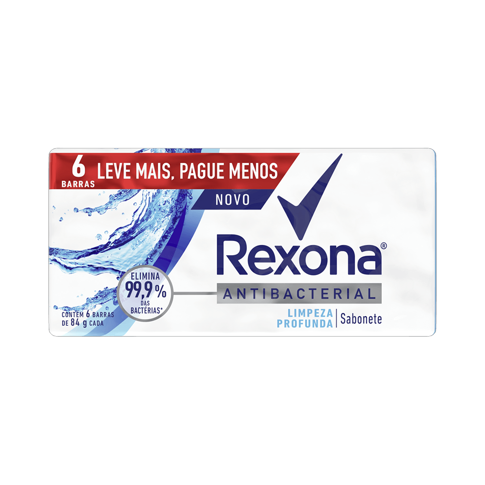 Sabonete Rexona Antibacterial Limpeza Profunda com 6 Unidades