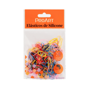 Elástico de Silicone ProArt para Cabelo Tamanho P Colorido (200 Unidades)