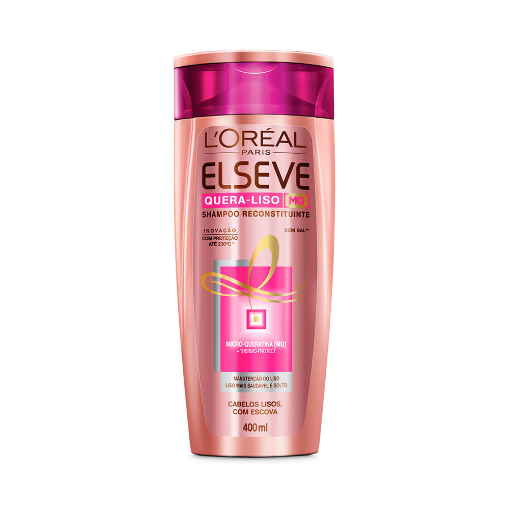 Shampoo Elseve Quera Liso Microqueratina Lisos com Escova