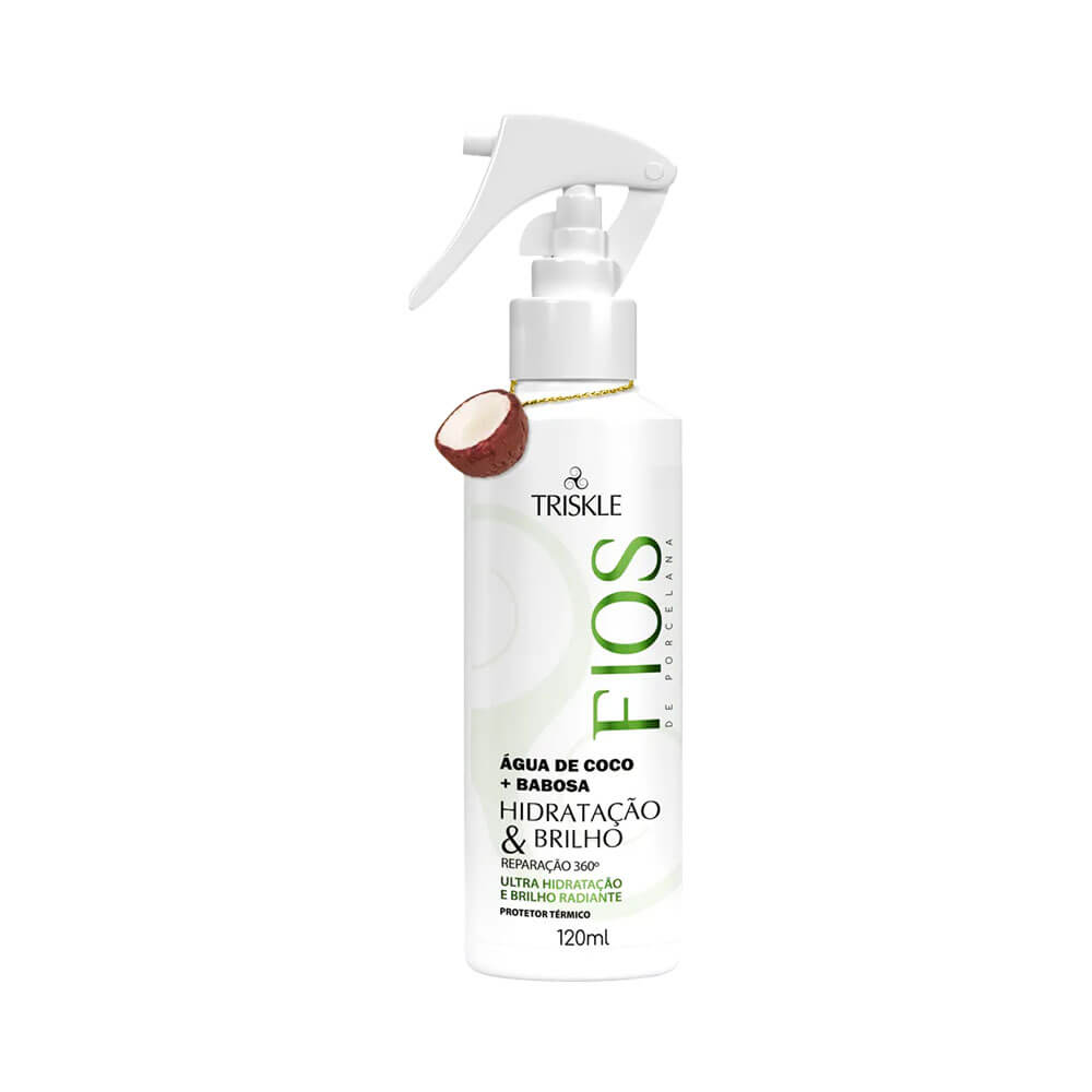 Spray Triskle Fios de Porcelana Água de Coco + Babosa Hidratação e Brilho 120ml