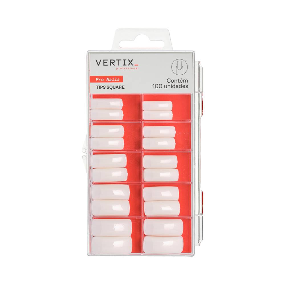 Tips Vertix Com Square Quadradas 100 Unidades (1252)
