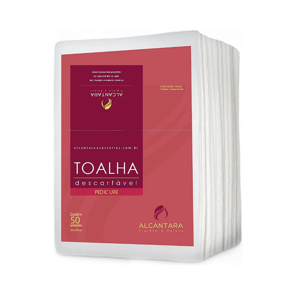 Toalha Descartável Alcantara Pedicure Plus 50 Unidades