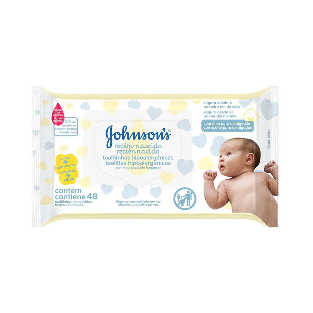 Toalhinhas Umedecidas Johnson´S Baby Recém Nascido 48UN
