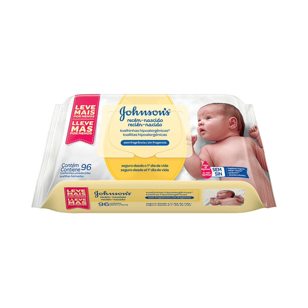 Toalhinhas Umedecidas Johnson´S Baby Recém Nascido 96UN