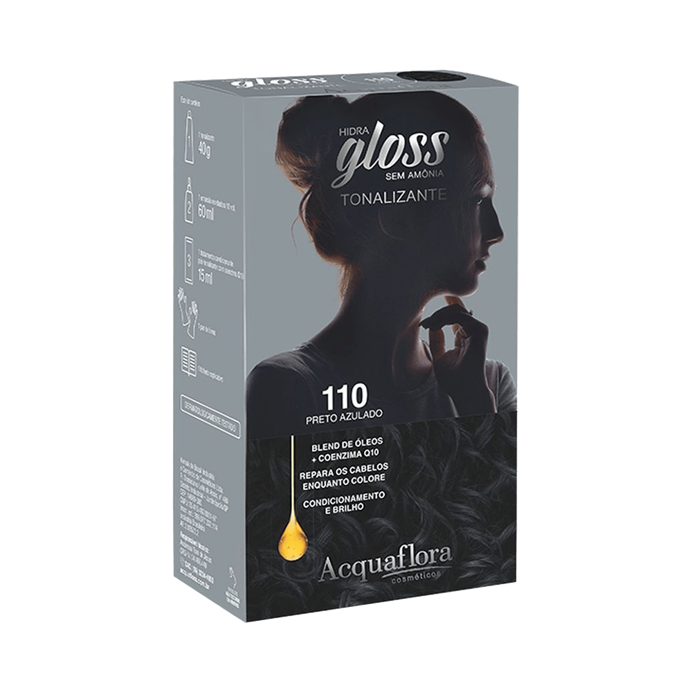 Tonalizante Acquaflora Hidra Gloss 110 Preto Azulado