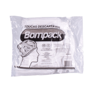 Touca Sanfonada Bompack com 100 Unidades Branca