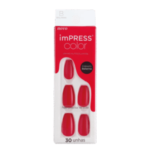 Unha Postiça Kiss New York Autocolante imPRESS Color Bailarina Beet Snacks