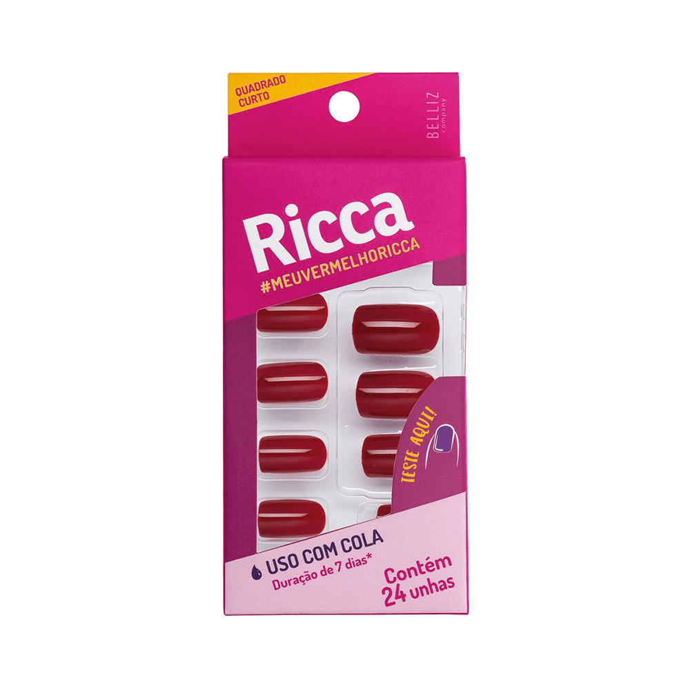 Unha Postiça Ricca Vermelho Bordô (1987)