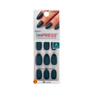 Unhas Autocolantes Kiss New York ImPress Amendoada Esmerald