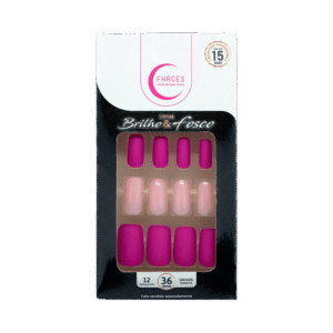 Unhas Fhaces Brilho e Fosco Rosa 36 uni