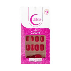 Unhas Fhaces Colors Escarlate 24 unidades (U3091)