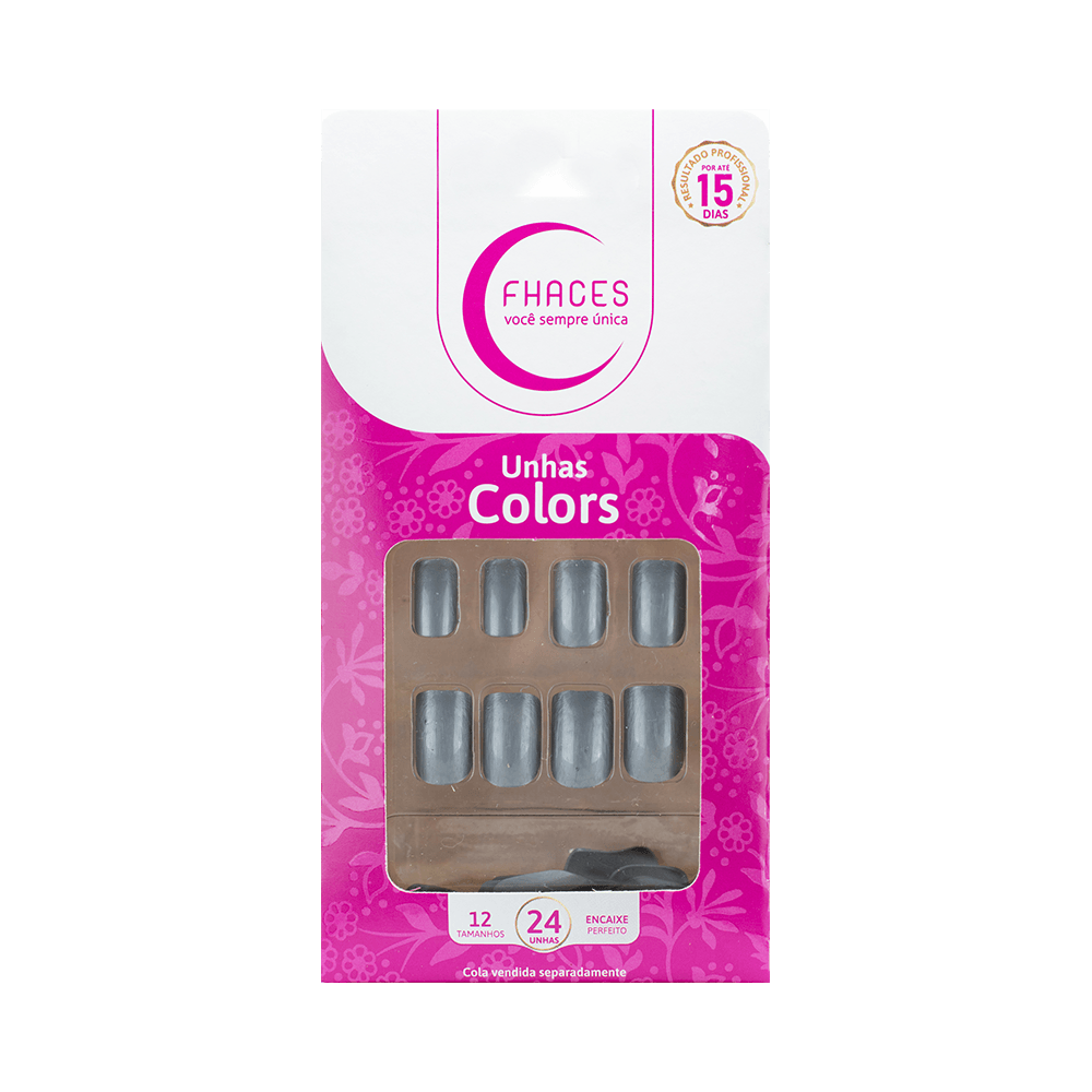 Unhas Fhaces Colors Prata 24 unidades (U3100)