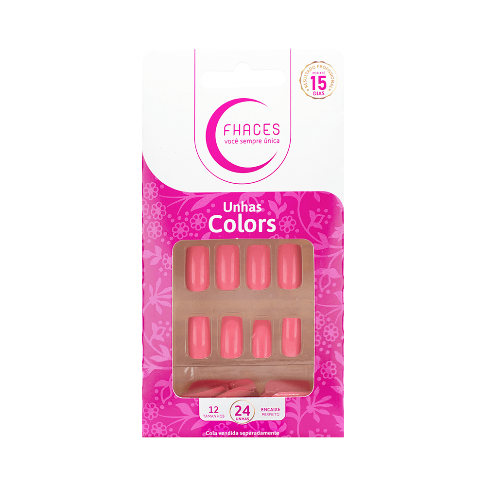 Unhas Fhaces Colors Salmão 24 unidades (U3084)