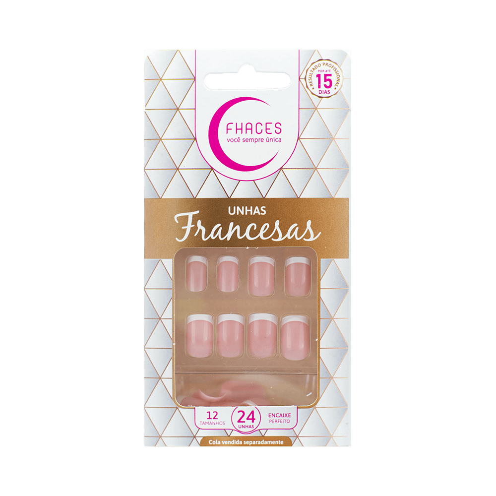 Unhas Fhaces Francesa Rosa 28un. (U3006)