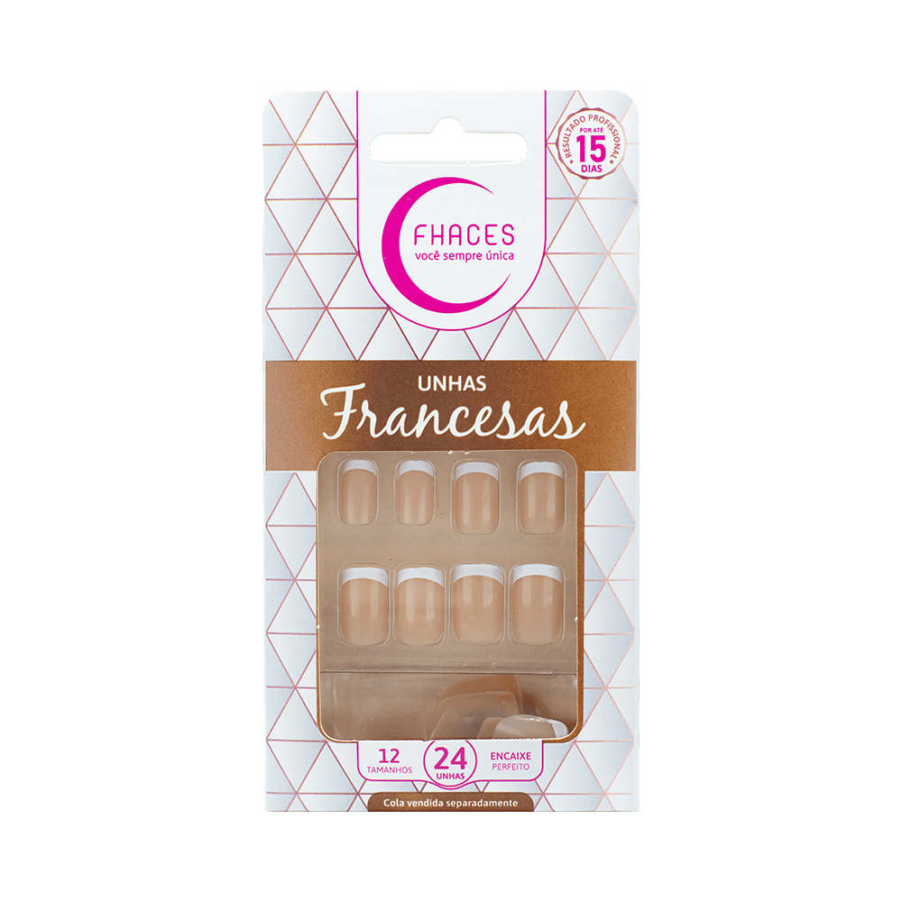 Unhas Fhaces Francesa Salmão 28un. (U3007)