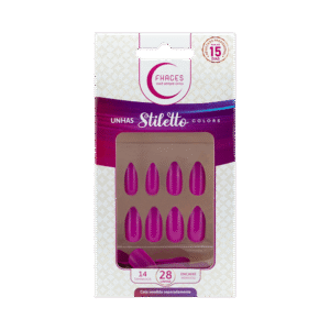 Unhas Fhaces Colors Rosa Fucsia 24 unidades (U3090)
