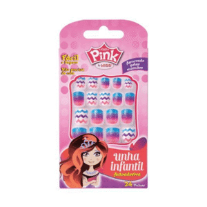 Unhas Kiss New York Pink Infantil Rainbow Com 24 Unhas