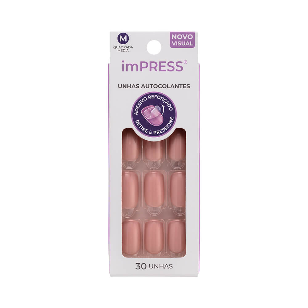Unhas Postiças First Kiss Impress Color Médio Sea Breeze
