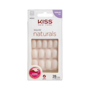 Unhas Postiças Kiss New York Salon Naturals Oval Médio 28 Unidades