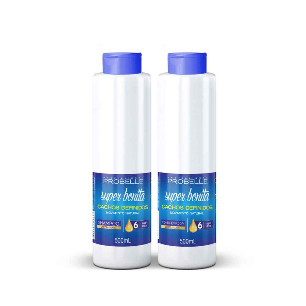 Kit Shampoo e Condicionador Probelle Cachos Definidos 500ml