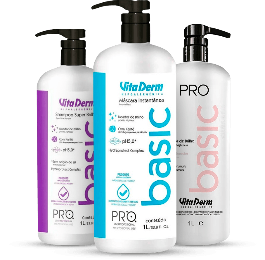 Kit Vita Derm Shampoo + Condicionador + Máscara Pro Basic