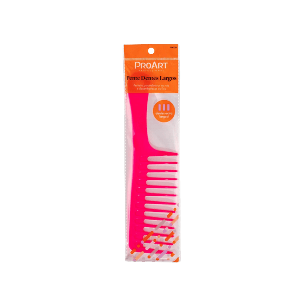 Pente ProArt Dentes Largos Rosa